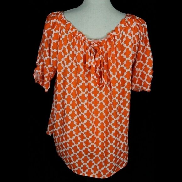 ESCAPADA LIVING S/S JOJO TOP  WHITE TANGERINE MARR - Picture 3 of 9